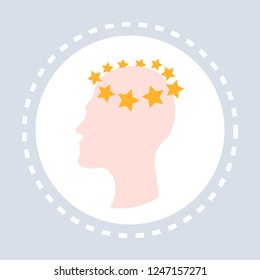 concussion dizziness concept human head icon healthcare medical service logo medicine and health symbol flat
