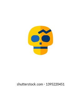 concussion icon design. skull with crack on the forehead symbol. medical healthcare vector illustration
