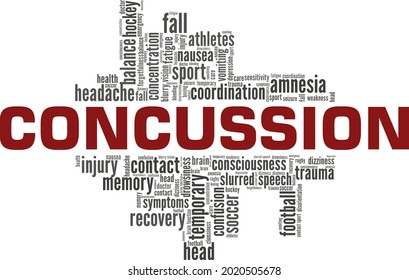 Concussion Vector Illustration Word Cloud Isolated On A White Background.