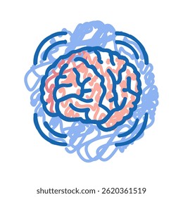 concussões acidente de ferimento doméstico doodle ícone esboço vetor. concussões acidente de ferimento doméstico sinal. símbolo isolado ilustração