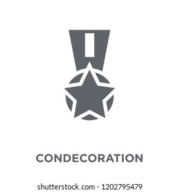 Condecoration icon. Condecoration design concept from Army collection. Simple element vector illustration on white background.