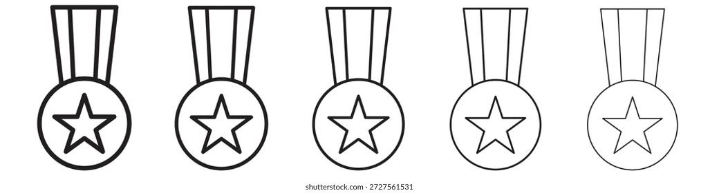 Condecoration Icon Design in dünnen bearbeitbaren Strichstil für grafische Arbeit