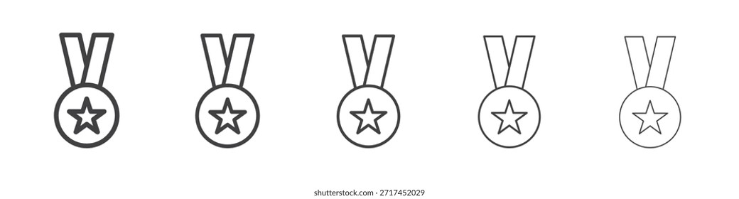 Condecoration Symbol in linearen Strichen Konzept