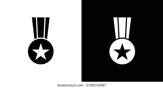 Condecoration Symbol einfache flache grafische Illustrationen. Schwarz-weiße Silhouette Vektor