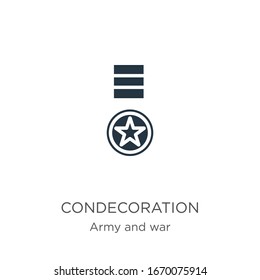 Dekorationssymbol Vektorillustration. Trendy flache Dekoration Ikone aus Armee und Kriegskollektion einzeln auf weißem Hintergrund. Vektorillustration-Illustration kann für Web- und Mobile-Grafikdesign, Logo, eps10 verwendet werden