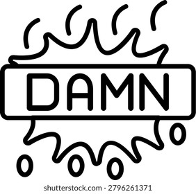 Condemn expression bubble Sticker Line Icon Vector Design