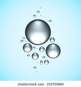 condensation  drops of dew, condensation on a light background. Vector illustration