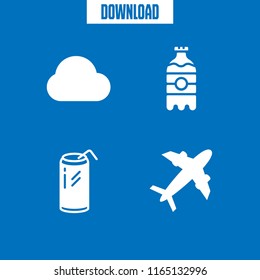 condensation icon. This set with soda, plane diagonal silhouette and cloud vector icons for mobile and web
