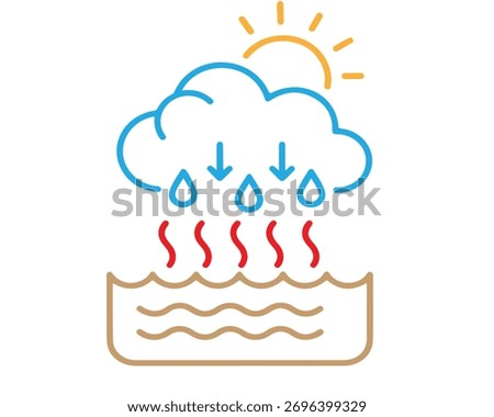 Condensation process isolated on white background