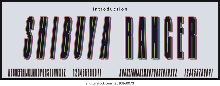 Fuente de Vector 3d condensada. Fuentes de alfabeto de estilo urbano de tipografía para moda, deporte, tecnología, digital, película, diseño de logotipos, Ilustración vectorial