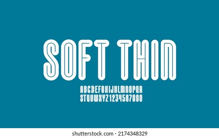 Condensed black font, rounded high alphabet, modern letters and numbers