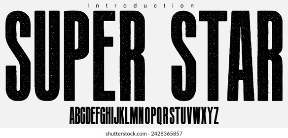 Condensed bold vector font with texture