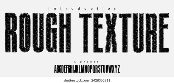 Condensed bold vector font. textured font alphabet rough style