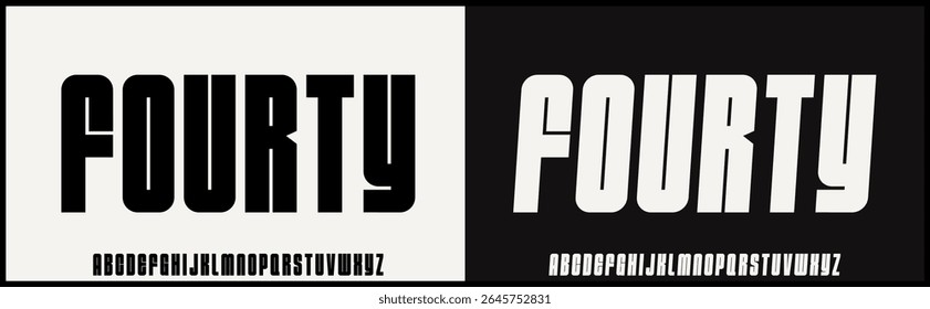 condensed bold vector font. Uppercase alphabet with modern and minimalist typography.