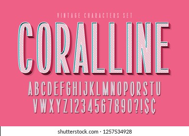 Condensed comical 3d display font design, alphabet, letters and numbers. Swatch color control.