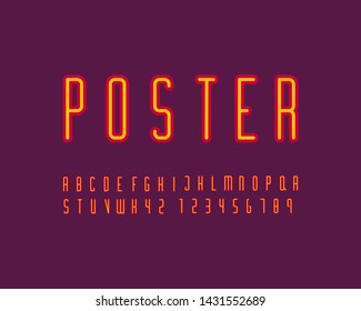 Condensed font set in vector format