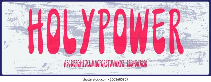 Condensed groovy vector font. Alphabet vintage retro style.