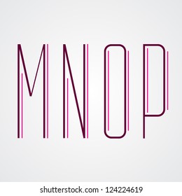 Condensed Letters M N O P. Typographic elements. Typographic design.