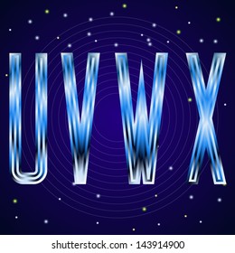 Condensed Lines Space Letters U V W X