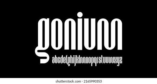 Condensed lowercase typeface display font vector