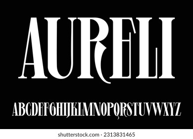 Condensed luxury display font vector