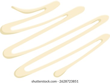 Condensed Milk Drizzling Illustration Isolated on White Background