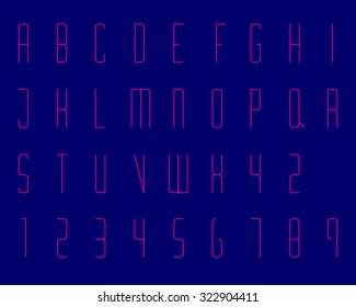 Condensed Modern Font Type Thin