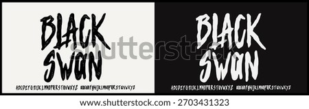 Condensed rough vector font. Rough and rough textured alphabet. Alphabet with uppercase and lowercase. Typography for music, movie, and fashion.