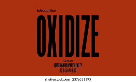 Condensed sans serif bold font. Vector font with uppercase and number.