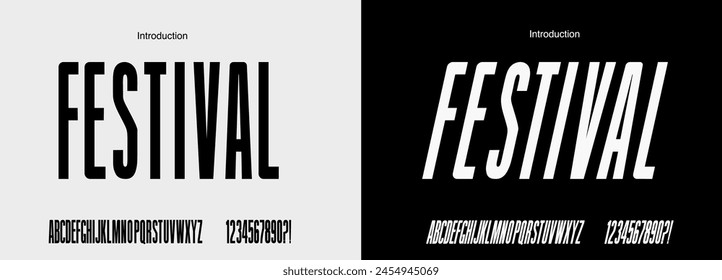 Condensed sans serif font with number