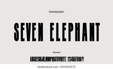 Condensed sans serif font. Vector font with uppercase and number.