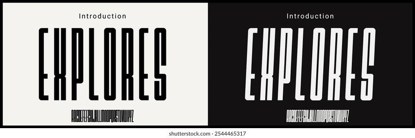 Condensed  sans serif typeface. Alphabet vector font with minimalist style. 