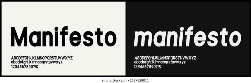 Condensed sans serif vector font. Minimalist and modern condensed font. Uppercase, lowercase, and number alphabet vector font. 