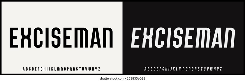 Condensed sans serif vector font. Modern and elegant with uppercase alphabet.