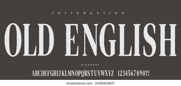 Condensed serif rough illustration font. serif with grunge style.