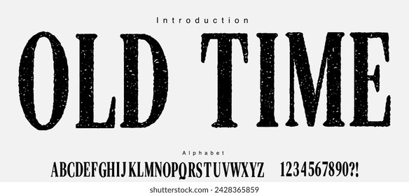 Condensed serif rough illustration font. serif with grunge style.