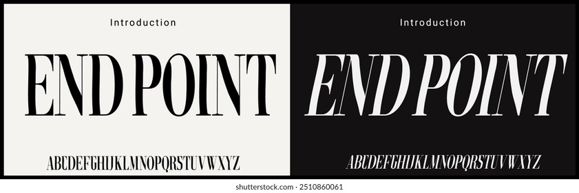 Verdichtete Serif-Vektorschriftart. Elegante Schriftart klassische Mode Designs. Typografie moderne Serifenschriftarten verdichtet dekoratives Konzept. Vektorgrafik	