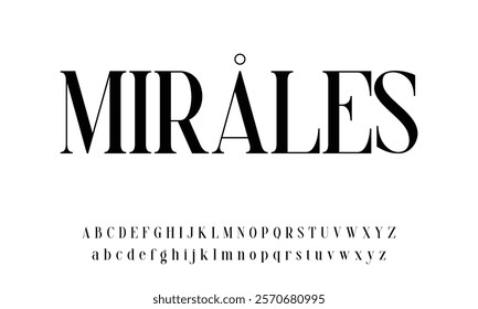 Condensed vector font. Alphabet font with variation and ligature. Classic minimalist font.