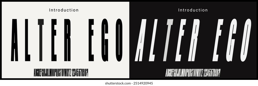Condensed vector font with number. Alphabet of sans serif font with modern typography. bold and tall vector font	
