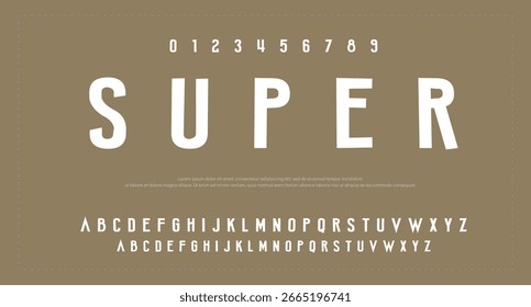 Condensed Vector Fonts. Alphabet of sans serif font with modern typography. bold and tall vector font