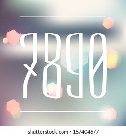 Condensed White Numbers 7 8 9 0. 7 number, 8 number, 9 number, 0 number.
