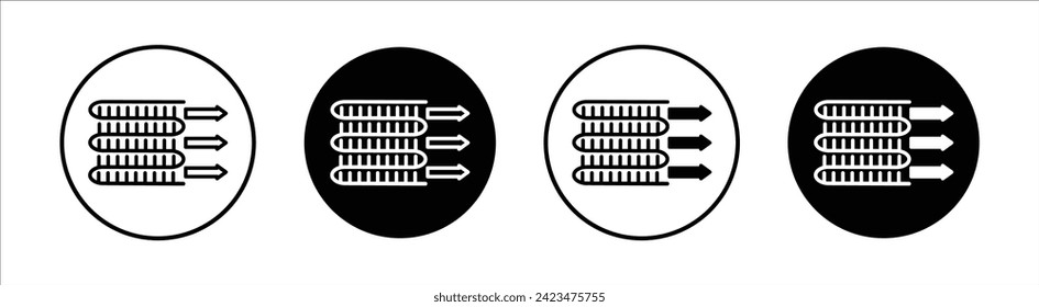 Condenser coil flat line icon set. Condenser coil Thin line illustration vector