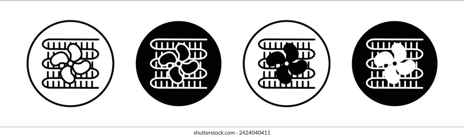 Condenser coil flat line icon set. Condenser coil Thin line illustration vector