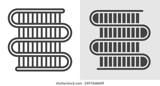 Condenser coil icon Black line art vector logo set