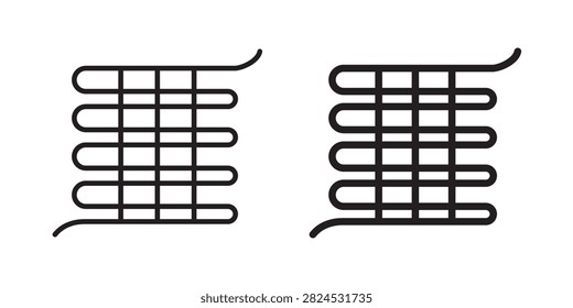 Condenser coil icon black solid symbol..