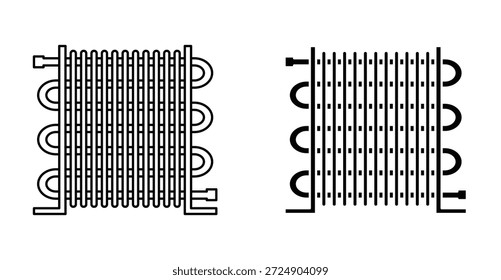 Diseño gráfico del icono de la bobina del condensador. Ilustraciones de icono de Vector