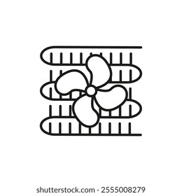 Condenser coil icon Simple thin line flat symbol