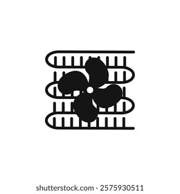 Condenser coil icon Simple thin line flat symbol