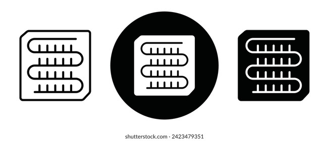 Condenser coil outline icon collection or set. Condenser coil Thin vector line art