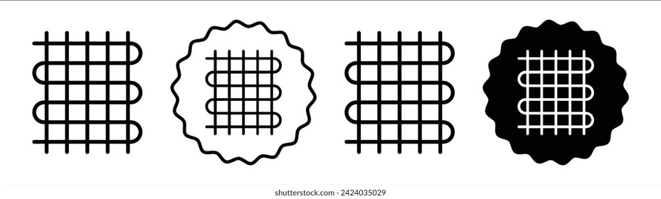 Condenser coil set in black and white color. Condenser coil simple flat icon vector